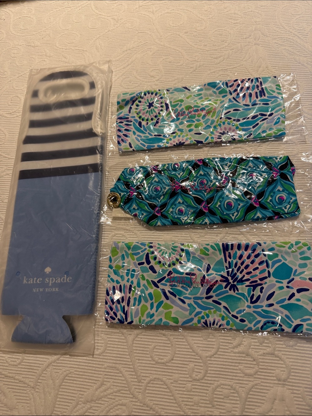 Lilly Pulitzer Printed Headbands and Kate Spade wine holder NWT